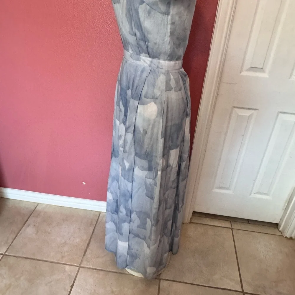 Anne Gorke Elegant Blue Patterned Dress - Picture 11 of 13